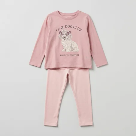 Ensemble Haut Imprimé & Legging Rose