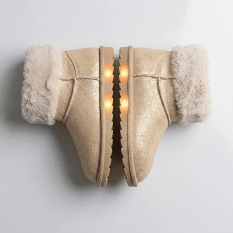 Bottes Fourrées à Paillettes avec Lumières LED