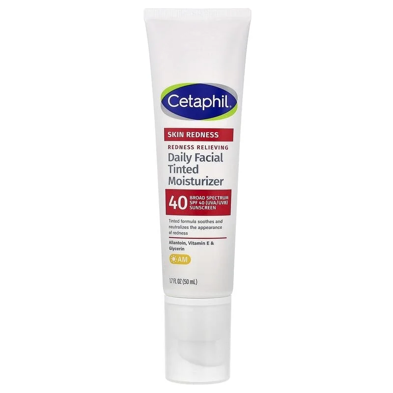 Redness Relieving, Daily Facial Tinted Moisturizer, SPF 40, 1.7 fl oz (50 ml) مرطب يومي ملون للوجه لتخفيف الاحمرار مع واقي شمس SPF 40 – 50 مل