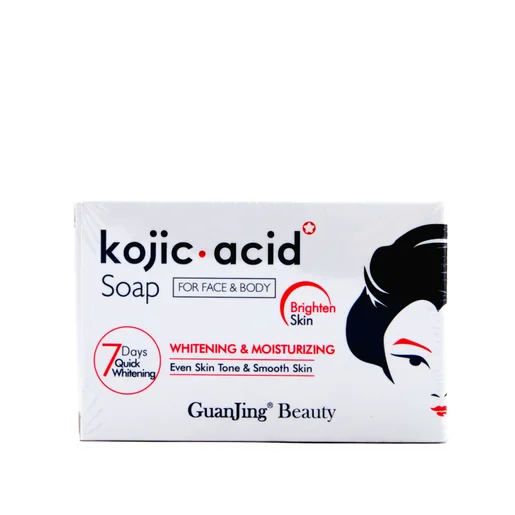 GuanJing Beauty Kojic Acid Soap for Face & Body (7 Days Quick Whitening)غوانجينغ بيوتي - صابون بحمض الكوجيك للوجه والجسم