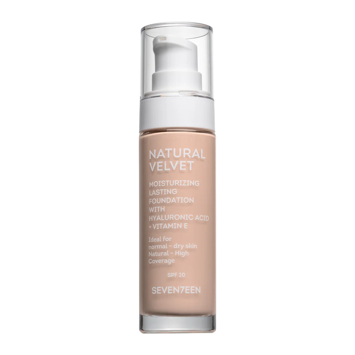 Seventeen Natural Velvet Moisturizing Lasting Foundation SPF 20   كريم أساس مرطب ومثبت 