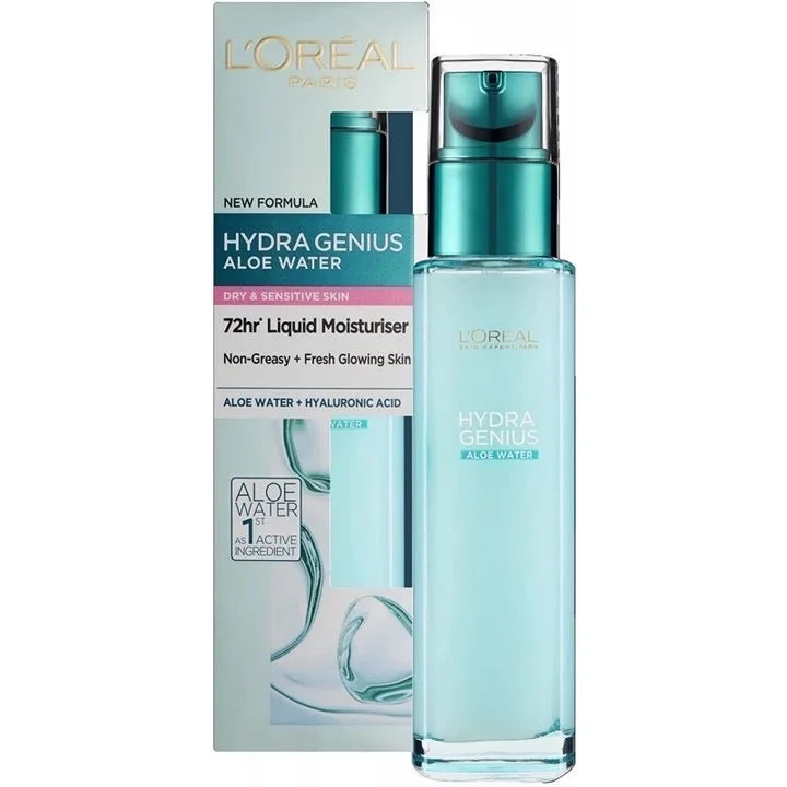 L’Oréal Paris Hydra Genius Aloe Water 72H Liquid Moisturiser لوريال باريس هيدرا جينيوس ماء الألوفيرا – مرطب سائل 72 ساعة