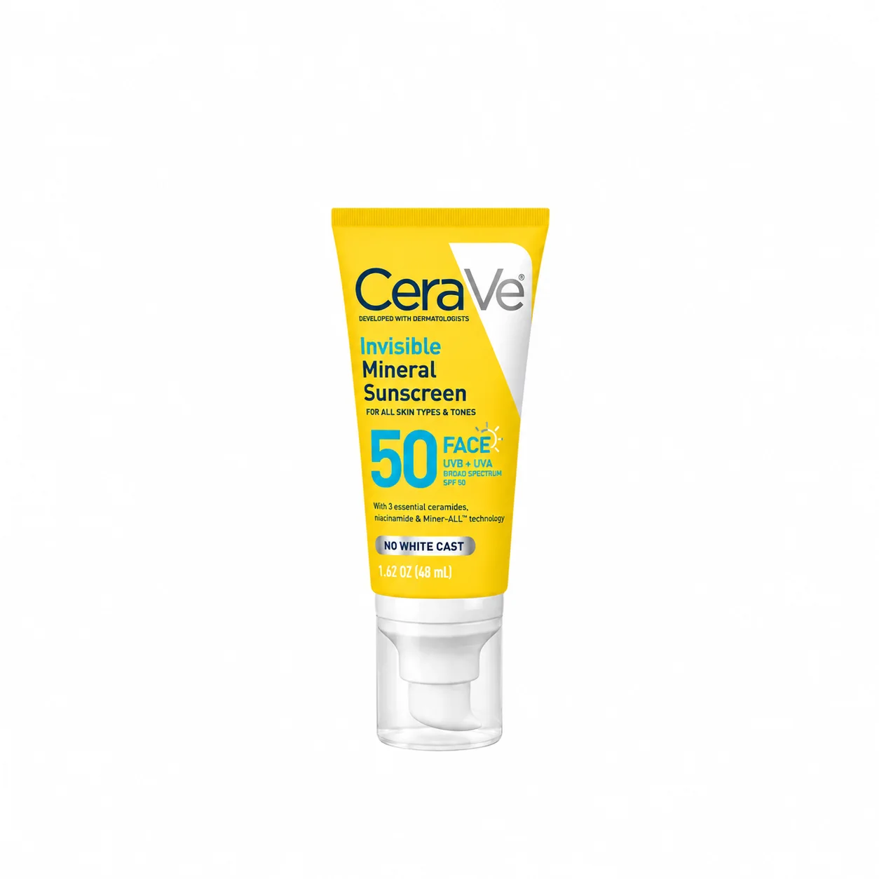 CeraVe Invisible Mineral Sunscreen SPF 50سيرافي لوشن واقي شمس معدني غير مرئي للوجه بعامل حماية 50