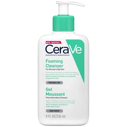 CERAVE المنظف الرغوي للوجه والجسم للبشرة العادية إلى الدهنيةغسول البشرة Cerave Foaming Gel Cleanser 236ml