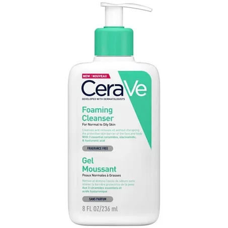 CERAVE المنظف الرغوي للوجه والجسم للبشرة العادية إلى الدهنيةغسول البشرة Cerave Foaming Gel Cleanser 236ml