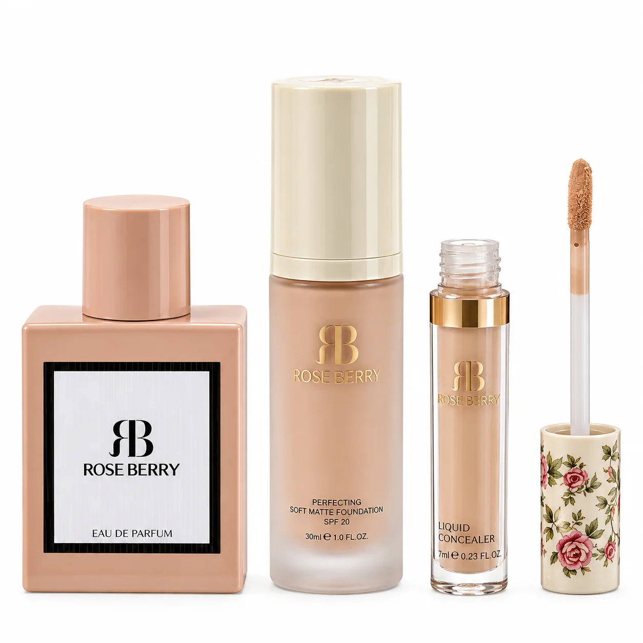 Makeup Set Box - The Royal Look - Complete Makeup Set - 15 Pieces by Rose Berry علبة مجموعة مكياج - الإطلالة الملكية - مجموعة مكياج كاملة - 15 قطعة من روز بيري