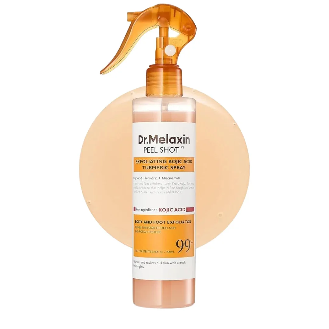 Dr. Melaxin Kojic Acid & Turmeric Body & Foot Exfoliating Spray 200mlبخاخ مقشر للجسم والقدم بحمض الكوجيك والكركم دكتور ميلاكسين 200مل