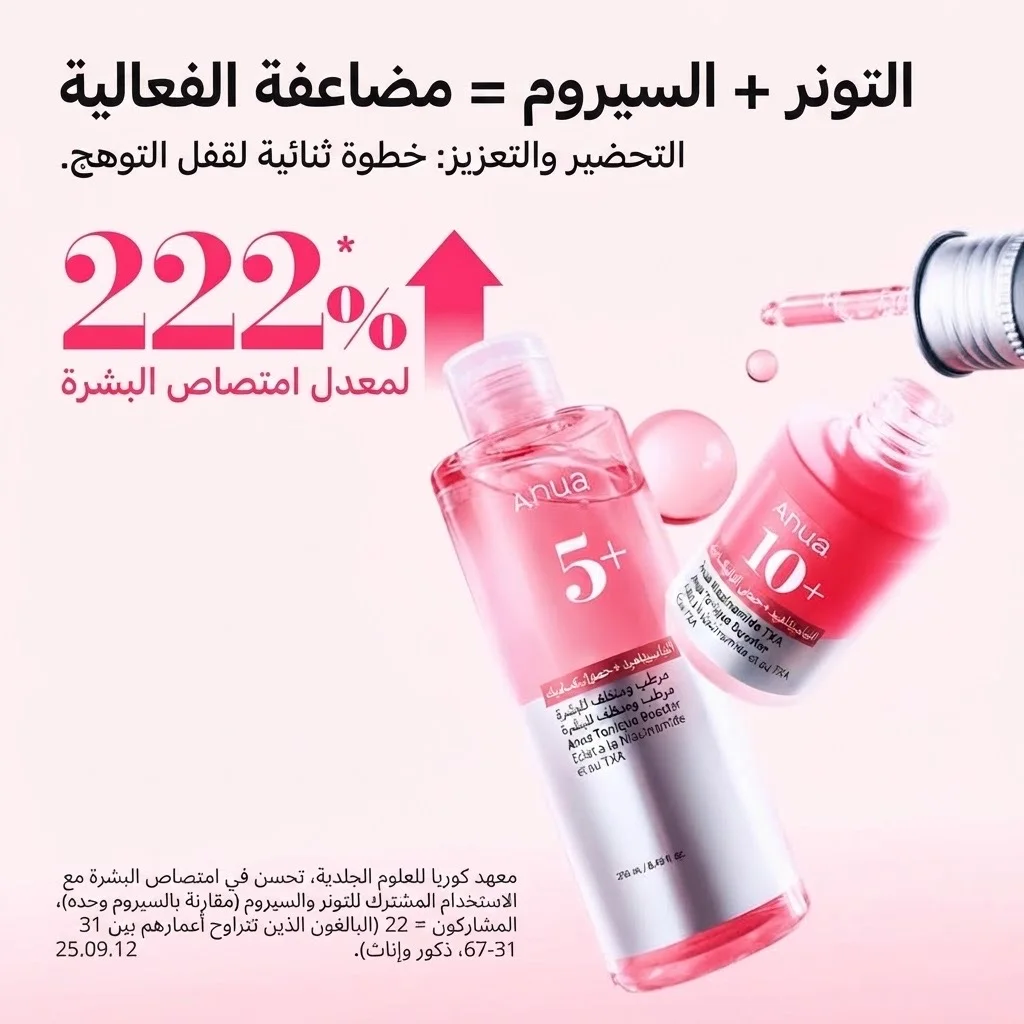 تونر معزز لتفتيح البشرة بحمض النياسيناميد والترانيكساميك Niacinamide Tranexamic Acid Brightening Booster Toner