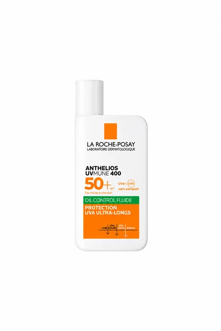 واقي شمس لاروش بوزيه أنثيليوس UVMUNE فلويد للتحكم بالزيوت بعامل حماية SPF 50+، 50 La Roche Posay Anthelios UVMUNE Sunblock Spf 50+ Oil Control Fluid 50mlمل