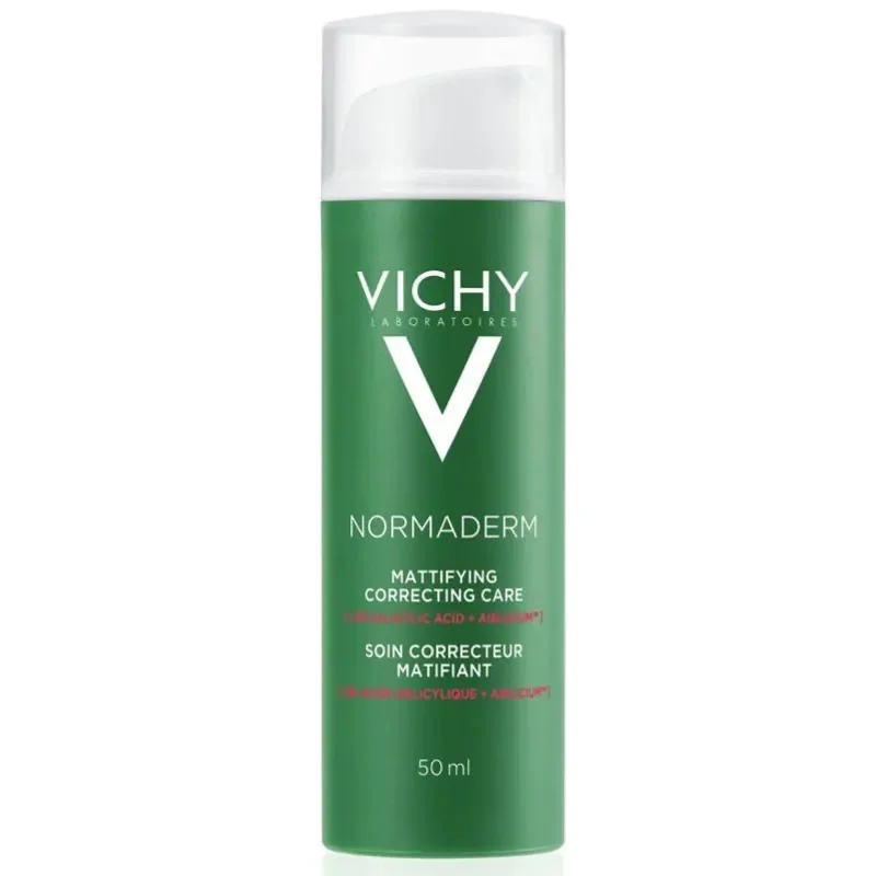 Vichy Normaderm Mattifying Care 50ml – Salicylic Acid & Airlicium فيشي نورماديرم عناية مطفية للبشرة المعرضة للحبوب – 50 مل، بحمض الساليسيليك وإيرليسيوم