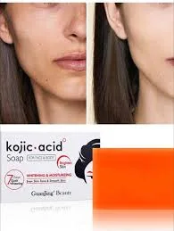 GuanJing Beauty Kojic Acid Soap for Face & Body (7 Days Quick Whitening)غوانجينغ بيوتي - صابون بحمض الكوجيك للوجه والجسم