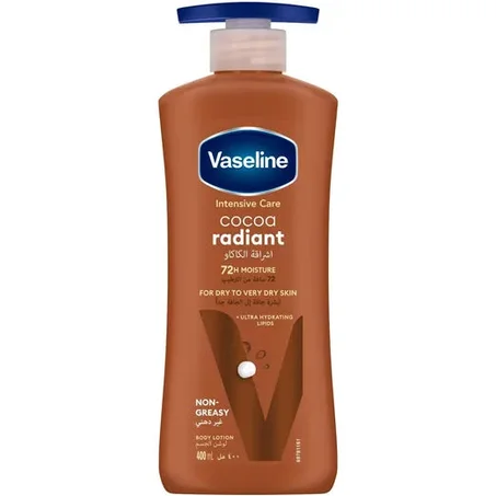 Vaseline Radiant Cocoa 400ml المرطب العميق للجسم ب الكاكاو ب الإصدار المحسن