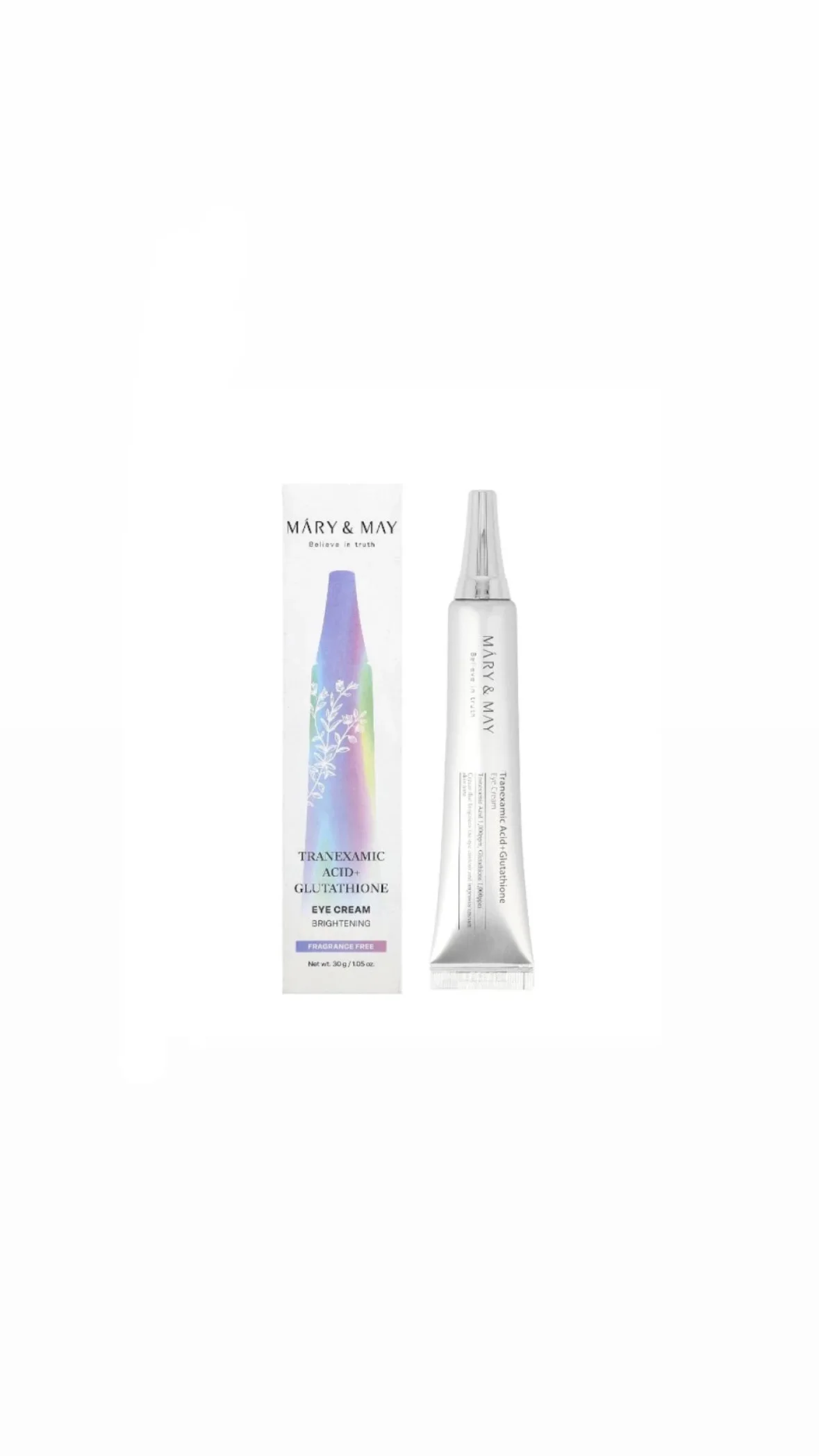 Mary&May Tranexamic Acid + Glutathione Eye Cream – 30gكريم العين بالترانكساميك أسيد والغلوتاثيون من ماري آند ماي – 30 غرام
