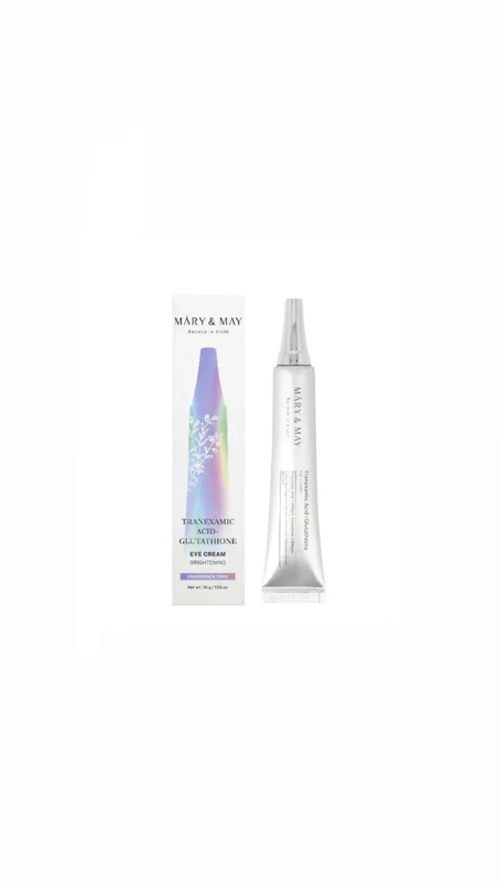 Mary&May Tranexamic Acid + Glutathione Eye Cream – 30gكريم العين بالترانكساميك أسيد والغلوتاثيون من ماري آند ماي – 30 غرام