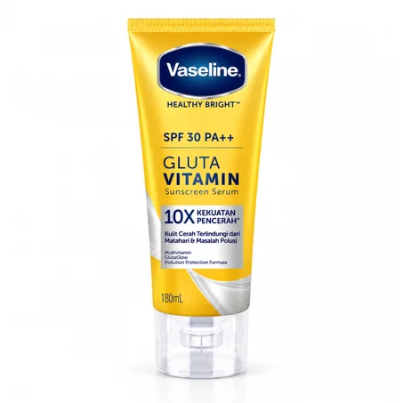 Vaseline Healthy Bright Gluta Vitamin سيروم مرطب لتفتيح الجسم وشد البشرة بتركيبة الجلوتا والفيتامينات مع الـ AHA والريتينول
