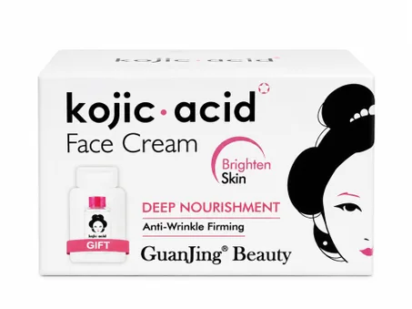 GuanJing Beauty Kojic Acid Face Cream (Deep Nourishment – Anti-Wrinkle Firming, Brighten Skin) – غوانجينغ بيوتي، كريم وجه بحمض الكوجيك (تغذية عميقة - شد ومقاومة التجاعيد، تفتيح البشرة)