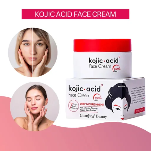 GuanJing Beauty Kojic Acid Face Cream (Deep Nourishment – Anti-Wrinkle Firming, Brighten Skin) – غوانجينغ بيوتي، كريم وجه بحمض الكوجيك (تغذية عميقة - شد ومقاومة التجاعيد، تفتيح البشرة)