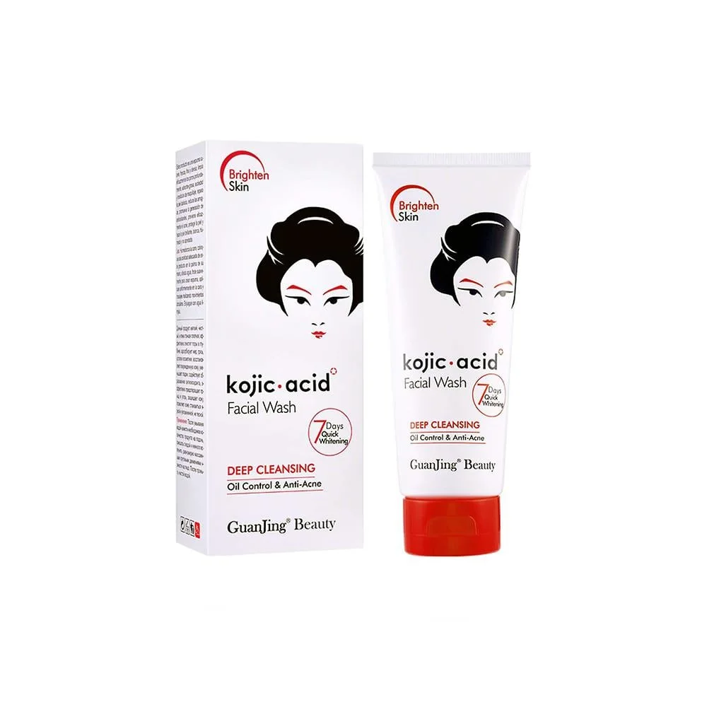 GuanJing Beauty Kojic Acid Facial Wash (7 Days Quick Whitening – Deep Cleansing, Oil Control & Anti-Acne) – غوانجينغ بيوتي، غسول للوجه بحمض الكوجيك (تفتيح سريع خلال 7 أيام - تنظيف عميق وتحكم 