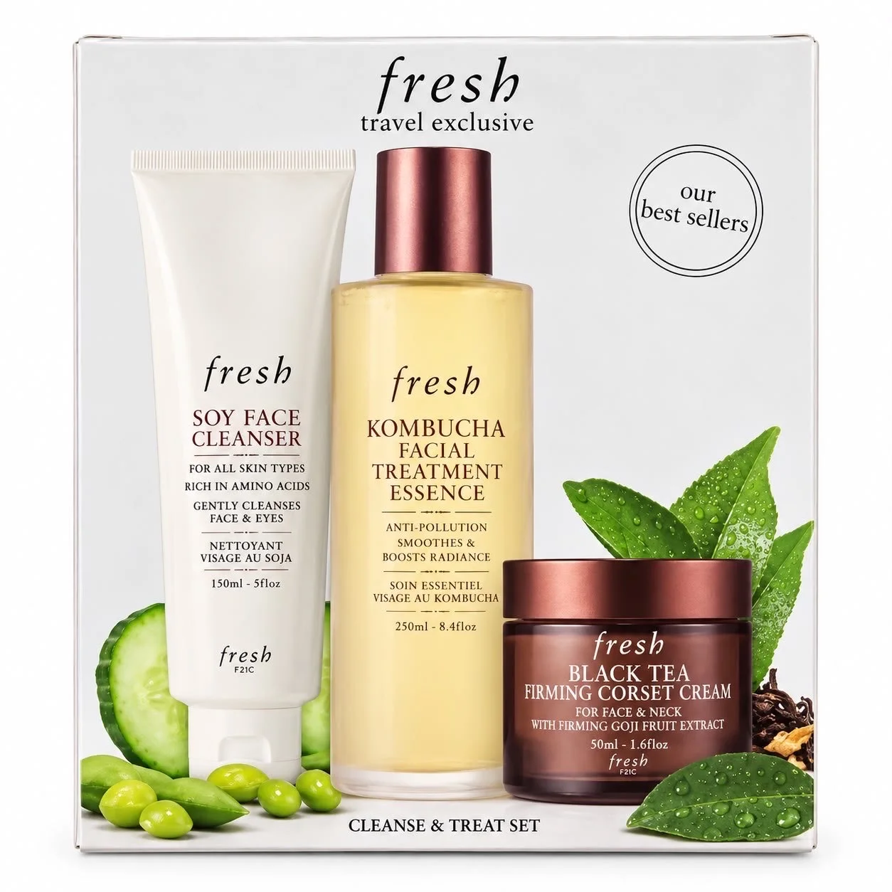 Fresh Cleanse & Treat Set – Travel Exclusive مجموعة فريش للتنظيف والعناية بالبشرة – إصدار حصري للسفر