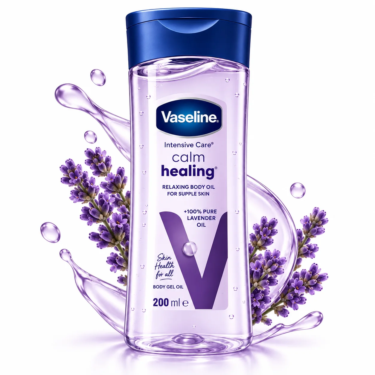 Vaseline Intensive Care Calm Healing Relaxing Body Oil – 200 ml  فازلين إنتنسيف كير كالم هيلينغ زيت الجسم المرطّب باللافندر – 200 مل