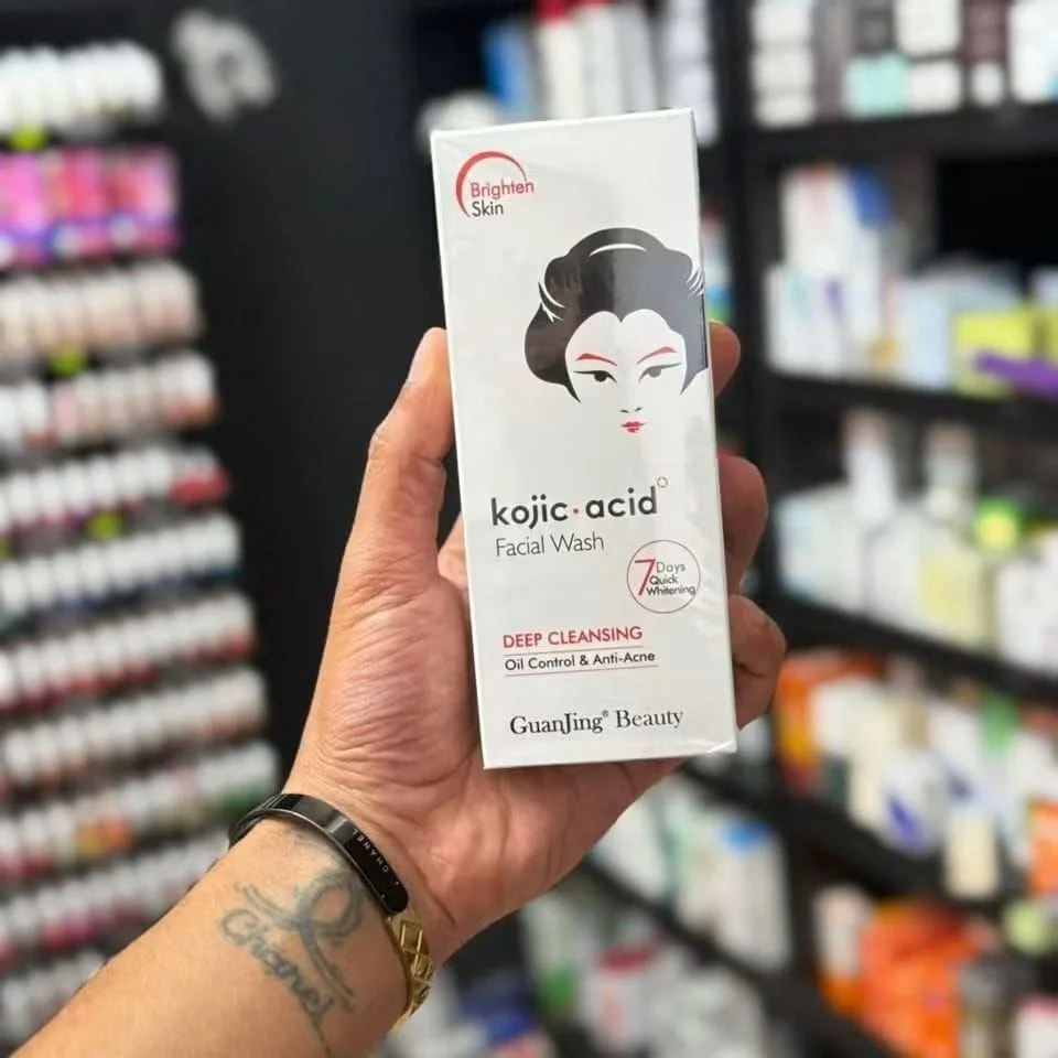 GuanJing Beauty Kojic Acid Facial Wash (7 Days Quick Whitening – Deep Cleansing, Oil Control & Anti-Acne) – غوانجينغ بيوتي، غسول للوجه بحمض الكوجيك (تفتيح سريع خلال 7 أيام - تنظيف عميق وتحكم 