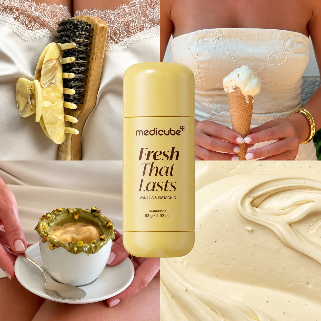 Kojic acid deodorant for skin brightening with vanilla and pistachio – an aluminum-free deodorant with a pleasant fragrance, suitable for women and men, providing all-day freshness and confid