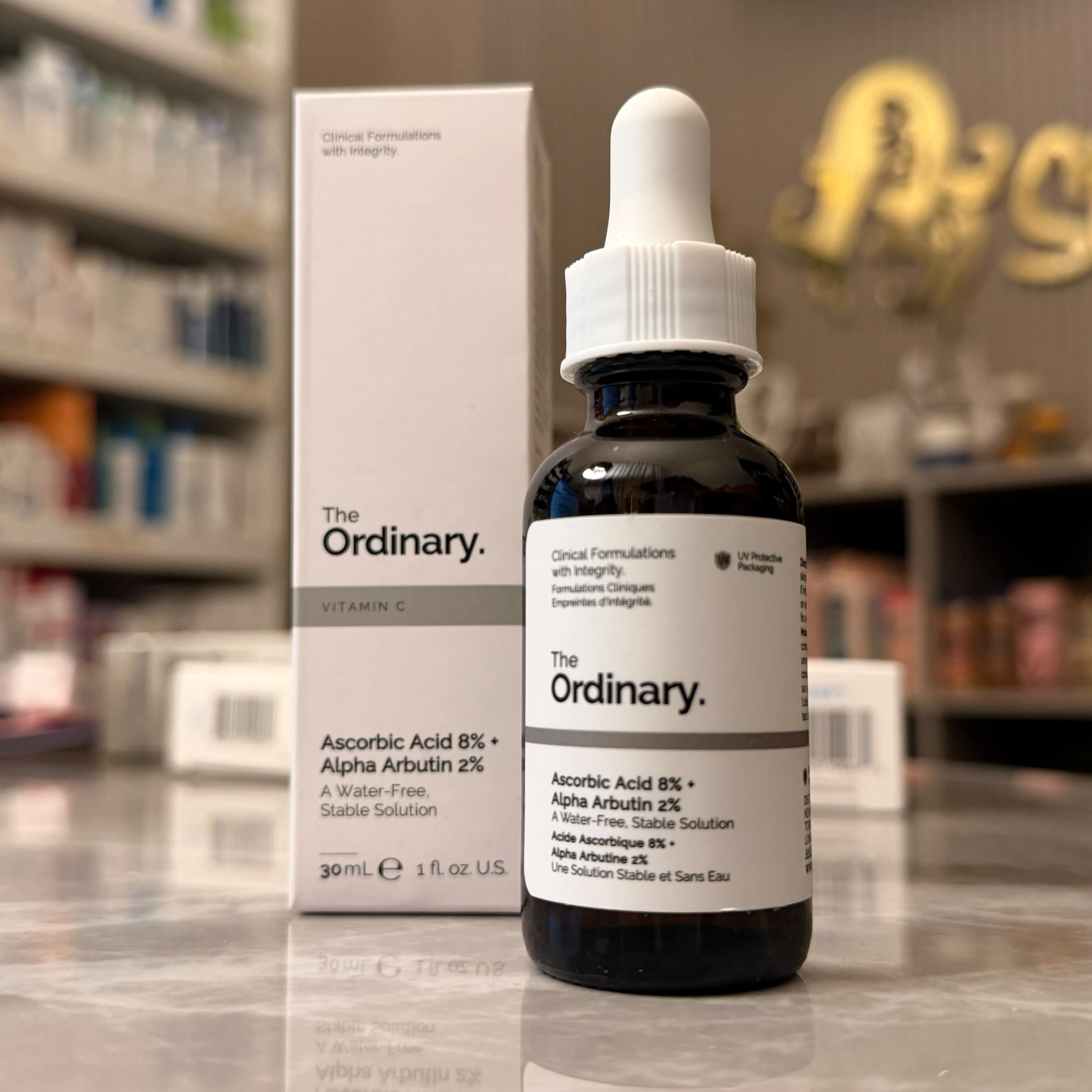 The Ordinary Vitamin C 8% + Alpha Arbutin 2% Brightening & Even-Tone Serum – 30ml ذا أورديناري سيروم فيتامين C 8% + ألفا أربوتين 2% لتفتيح وتوحيد البشرة – 30 مل