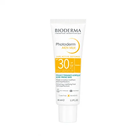 بيوديرما فوتوديرم أكنى مات جاما عامل حمايه 30 40 ملBioderma Photoderm AKN Mat Mattifying Sunscreen SPF30, 40ml