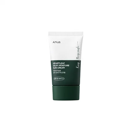 انوا كريم واقي الشمس هارتليف الحريري المرطب (Anua Heartleaf Silky Moisture Sun Cream) بعامل حماية SPF 50+ PA++++ بحجم 50 مل