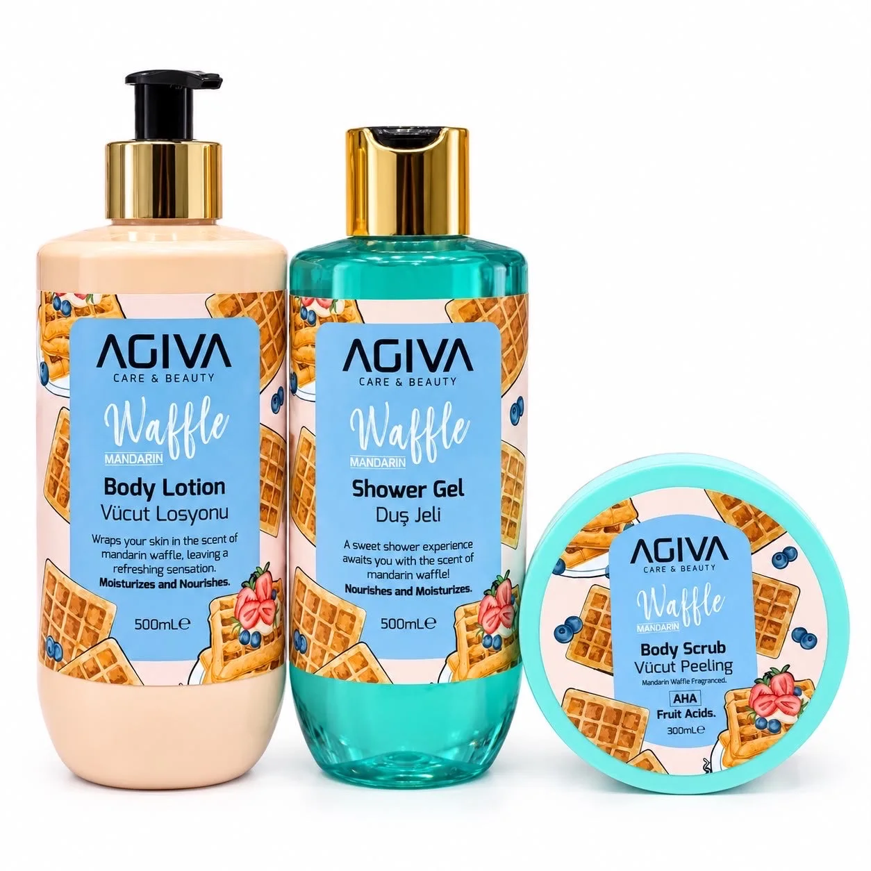 Agiva Waffle Mandarin Body Care Set مجموعة عناية بالجسم أجيفا وافل بالماندرين