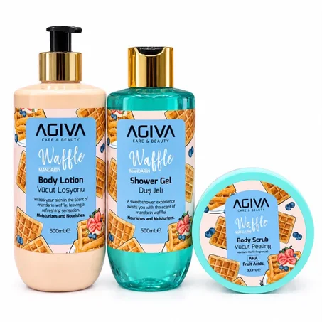 Agiva Waffle Mandarin Body Care Set مجموعة عناية بالجسم أجيفا وافل بالماندرين