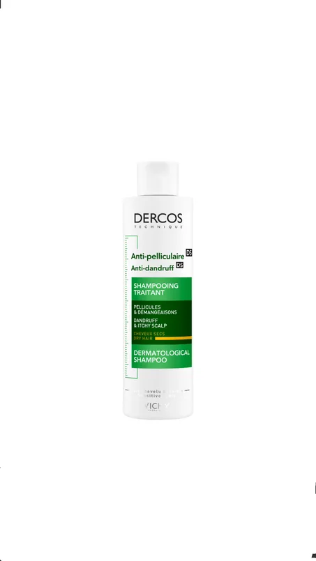 فيشي ديركوس DS شامبو علاجي مضاد للقشرة للشعر الجافVichy Dercos Anti-Dandruff DS Treatment Shampoo – Dry Hair