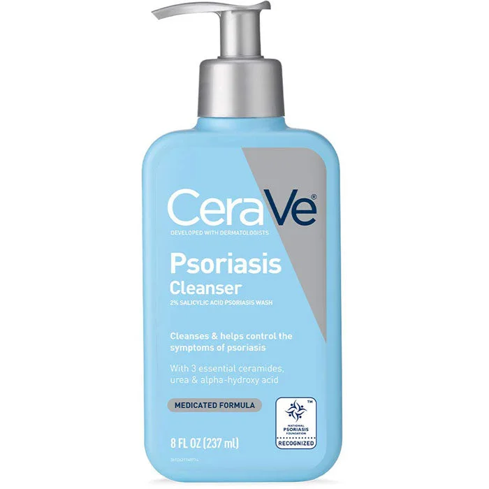 CeraVe Psoriasis Cleanser سيرافي لعلاج الصدفية، علاج للبشرة المصابة بالصدفية، يحتوي على حمض الساليسيليك لتخفيف حكة البشرة الجافة