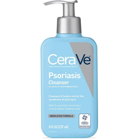 CeraVe Psoriasis Cleanser سيرافي لعلاج الصدفية، علاج للبشرة المصابة بالصدفية، يحتوي على حمض الساليسيليك لتخفيف حكة البشرة الجافة