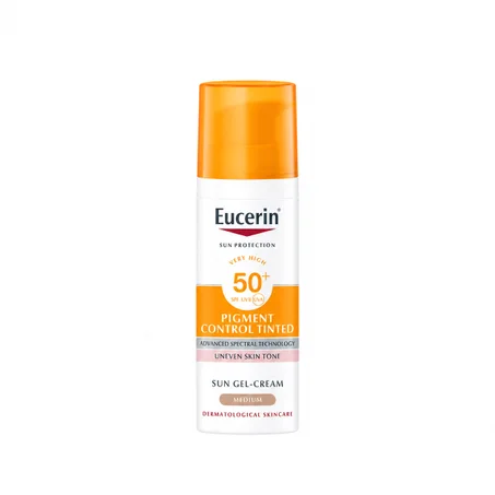 كريم جل واقٍ من الشمس ملوّن Eucerin Sun Pigment Control SPF50+ فاتح 50 ملEucerin Sun Pigment Control Tinted Sun Gel-Cream SPF50+ Light 50ml