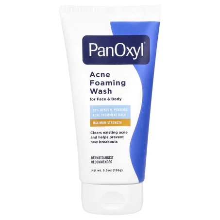 PanOxyl Acne Foaming Wash for Face & Body, Maximum Strength – 5.5 oz (156 g) بانوكسيل غسول رغوي لحب الشباب للوجه والجسم، فعالية قصوى، 5.5 أونصات (156 جم)