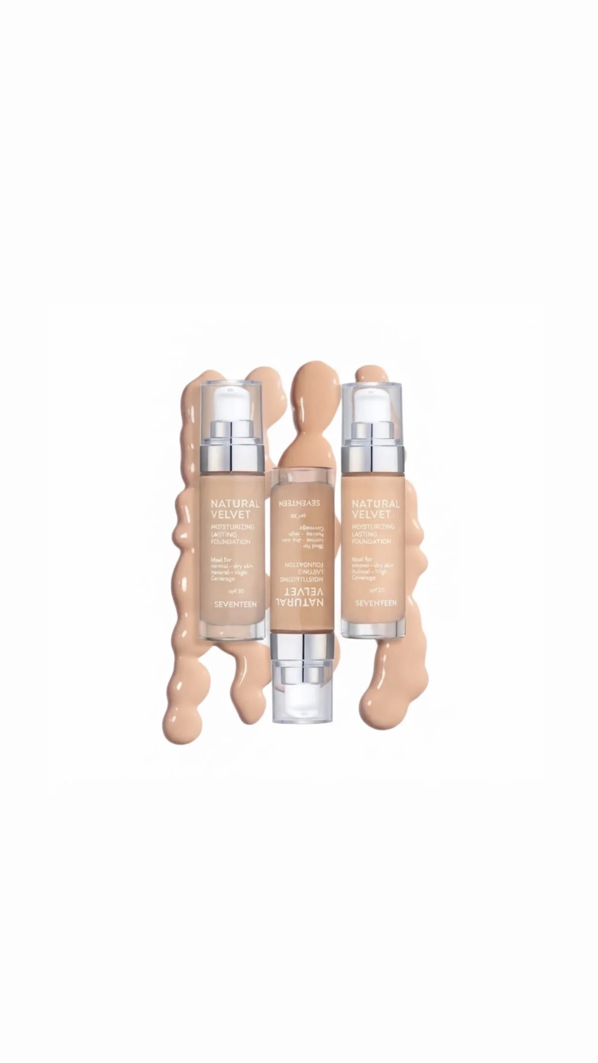 Seventeen Natural Velvet Moisturizing Lasting Foundation SPF 20   كريم أساس مرطب ومثبت 