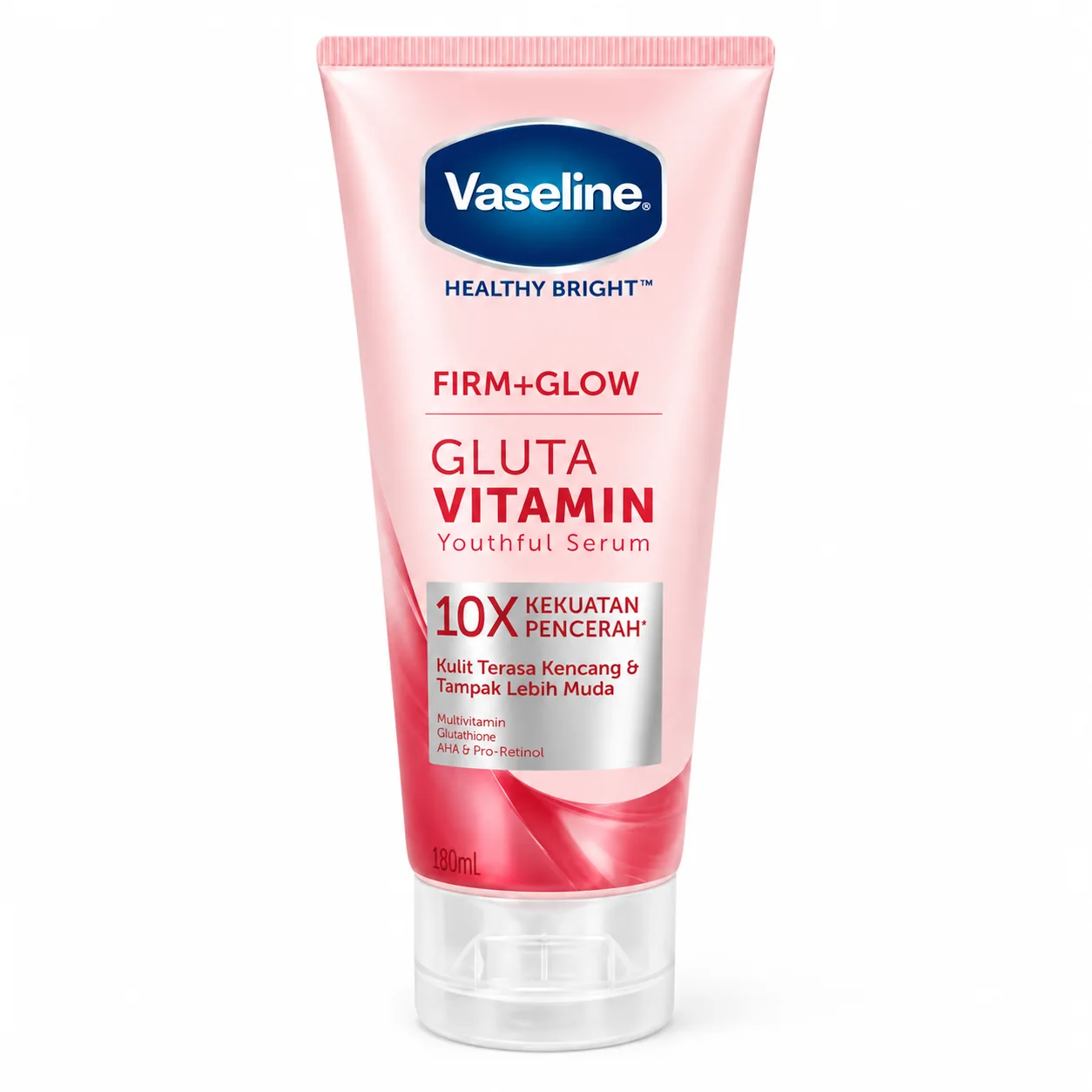Vaseline Healthy Bright Gluta Vitamin سيروم مرطب لتفتيح الجسم وشد البشرة بتركيبة الجلوتا والفيتامينات مع الـ AHA والريتينول