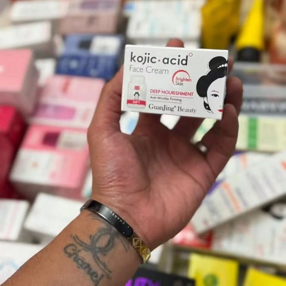 GuanJing Beauty Kojic Acid Face Cream (Deep Nourishment – Anti-Wrinkle Firming, Brighten Skin) – غوانجينغ بيوتي، كريم وجه بحمض الكوجيك (تغذية عميقة - شد ومقاومة التجاعيد، تفتيح البشرة)