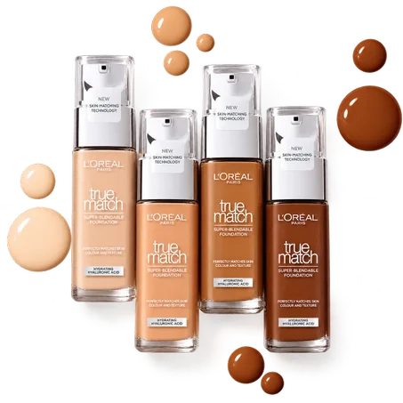 A super-blendable foundation that perfectly matches skin colour and texture, enriched with hydrating hyaluronic acid. فاونديشن سوبر بلندابل يطابق لون وملمس البشرة بشكل مثالي، معزّز بحمض الهيا