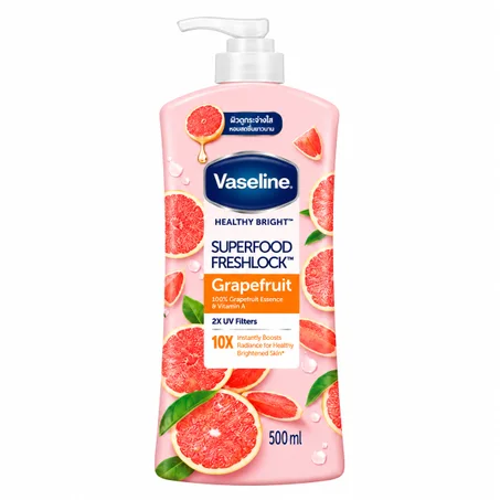 لوشن الجسم فازلين هيلثي برايت سوبرفود فريش لوك بالجريب فروت (حجم 500 مل) Vaseline Healthy Bright Superfood FreshLock Grapefruit Body Lotion (500ml)