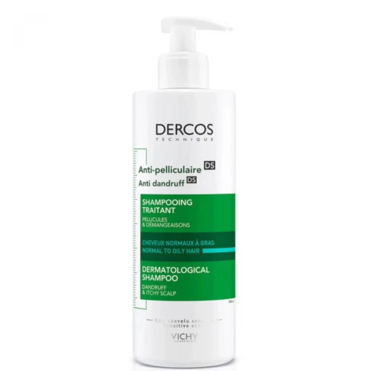 فيشي ديركوس شامبو مضاد للقشرة DS – للشعر العادي إلى الدهني 390 ملVichy Dercos Anti-Dandruff DS Shampoo – Normal to Oily Hair 390ml