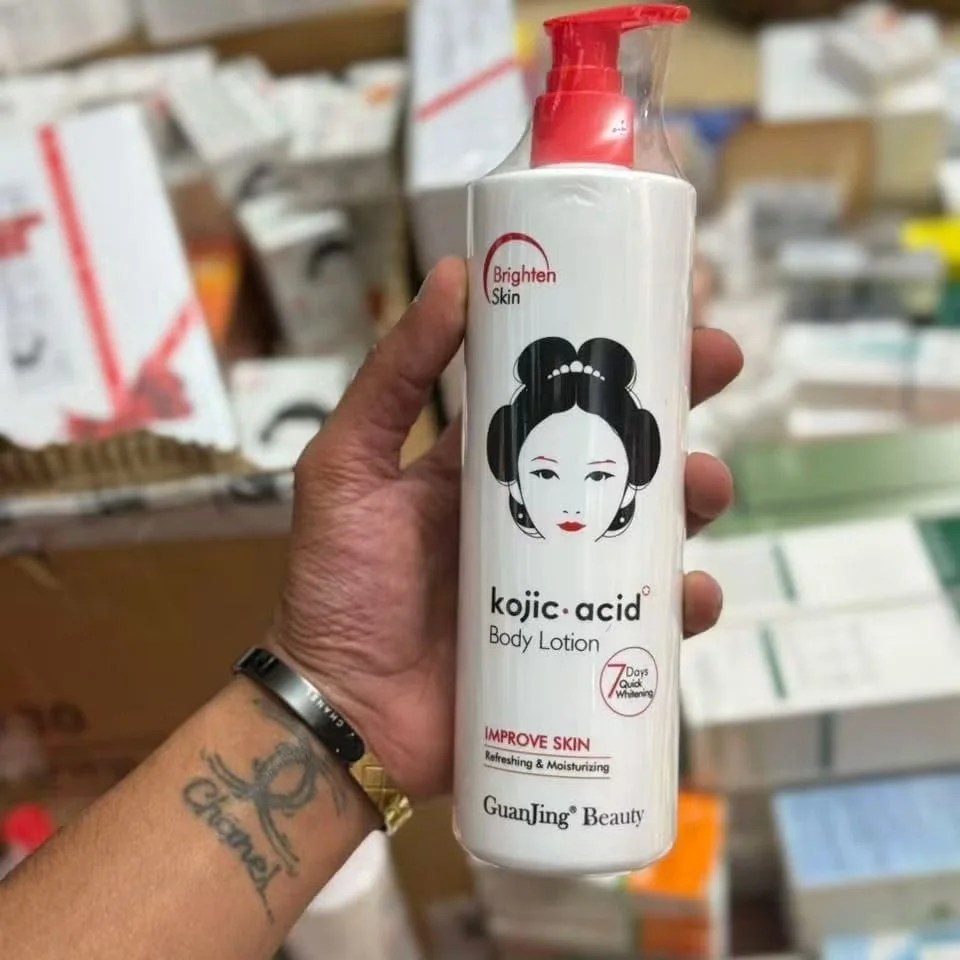 GuanJing Beauty Kojic Acid Body Lotion (Brighten Skin – 7 Days Quick Whitening)غوانجينغ بيوتي - لوشن الجسم بحمض الكوجيك للتفتيح