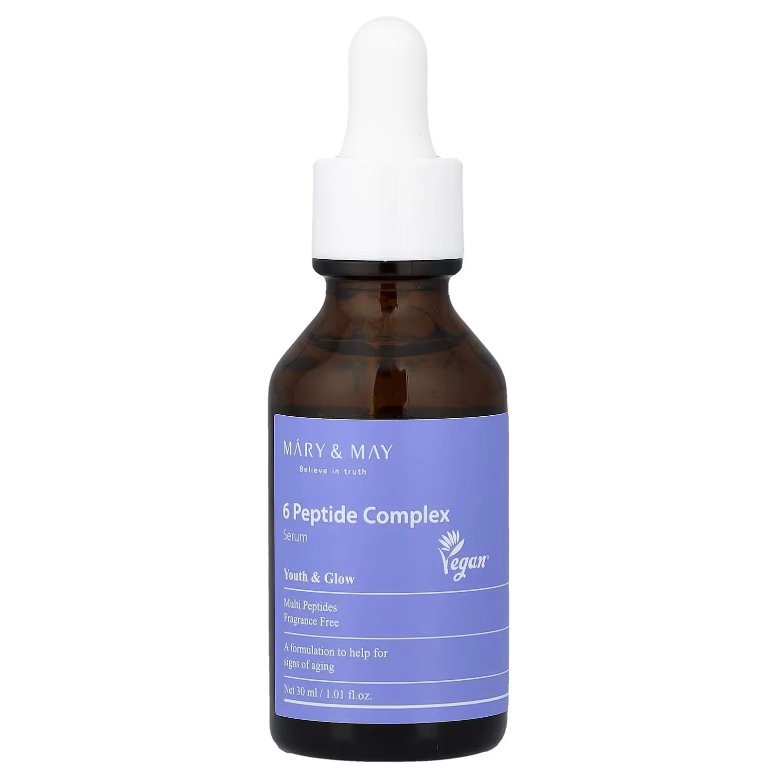 Mary&May – 6 Peptide Complex Face Serum – 30ml ماري آند ماي – سيروم الوجه المركّب بـ6 أنواع من الببتيدات – 30 مل