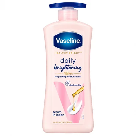 لوشن وسيروم الجسم فازلين هيلثي برايت للتفتيح اليومي بالنياسيناميد (حجم 725 مل) Vaseline Healthy Bright Daily Brightening Serum in Lotion with Niacinamide (725ml)