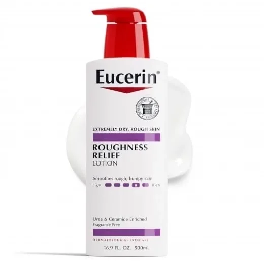 EucerinRoughness Soothing Lotion, Very Dry, Rough & Bumpy Skin, Fragrance Free, 16.9 fl oz (500 ml) لوشن يوسيرين المهدّئ للخشونة، مخصص للبشرة الجافة جدًا، والخشنة، والمليئة بالنتوءات، وخالٍ م