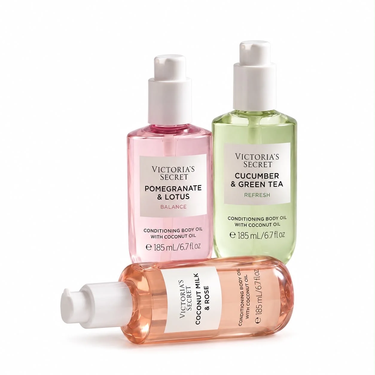 VICTORIA'S SECRETBEAUTYCoconut Milk Rose Natural Beauty Conditioning Body Oilفكتوريا سيكرت زيت الجسم الطبيعي المرطب والمغذي بخلاصة حليب جوز الهند والورد