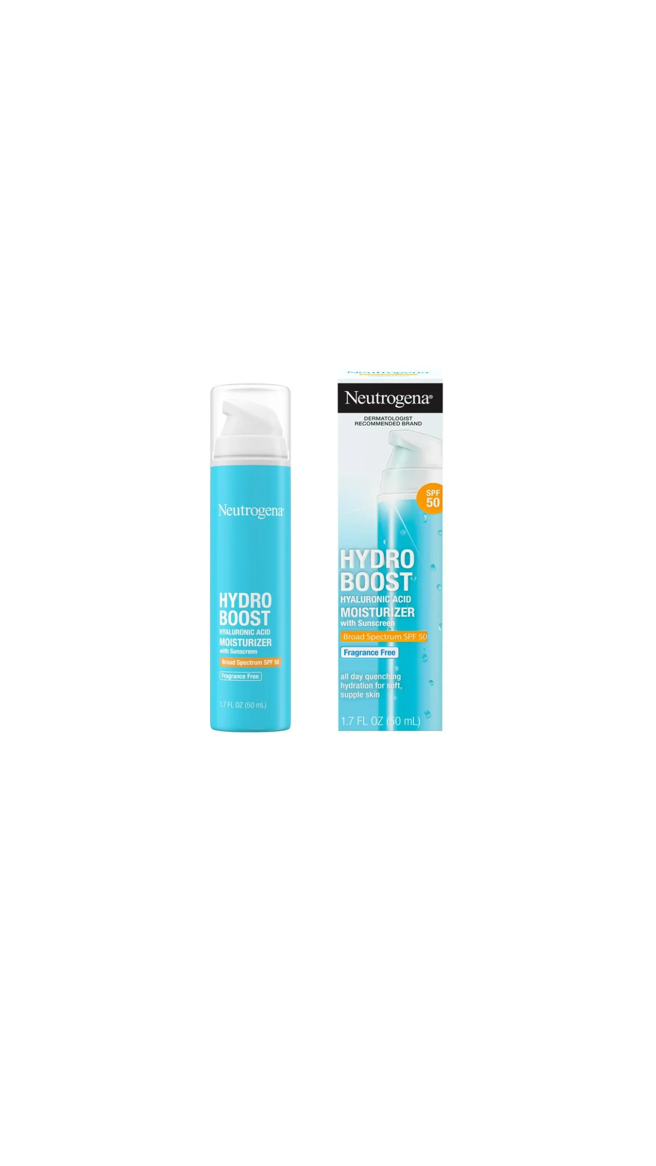 Neutrogena Hydro Boost Hyaluronic Acid Moisturizer with Sunscreen SPF 50مرطب نيتروجينا هيدرو بوست بحمض الهيالورونيك مع واقي شمس بمعامل حماية خمسين إس بي أف