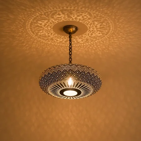 Moroccan Artisan Copper Pendant Lamp