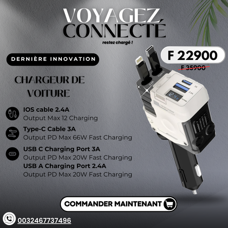 🔥Chargeur de voiture super rapide multiports 4 en 1